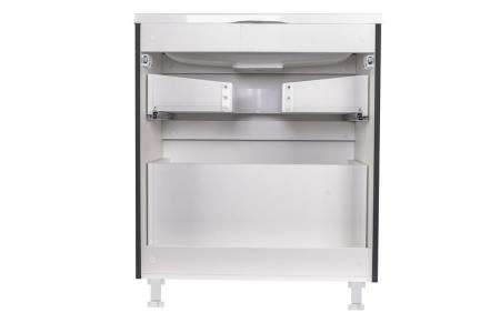 Тумба напольная Style Line Бергамо мини 70 (2 ящ.) Люкс антискрейтч черный, PLUS