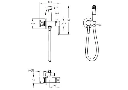 Гигенический душ VitrA A4375136EXP матовый черный латунь