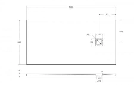 Душевой поддон BelBagno 170x70 искусственный камень белый прямоугольный TRAY-MR-UNO-AH-170/70-35-W-CR