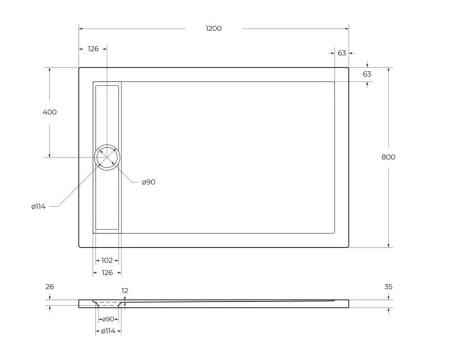 Поддон для душа BelBagno 120x80 прямоугольный акрил TRAY-BB-DUE-AH-120/80-4-W0