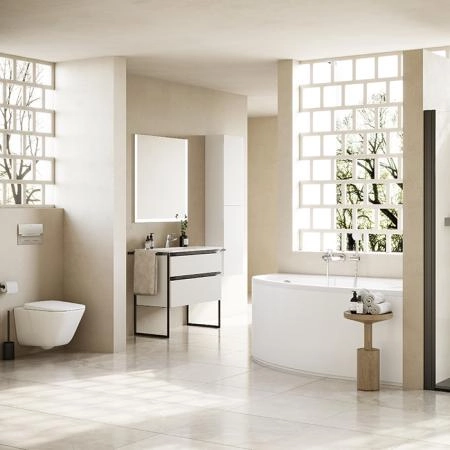 Roca The Gap Унитаз подвесной Rimless 34x54x34.5см., с инсталляционной системой, сиденье с крышкой, с клавишей смыва, цвет: белый