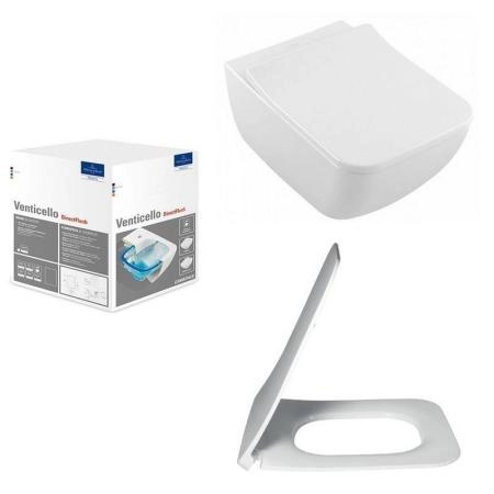 Унитаз Villeroy&Boch VENTICELLO 4611RSR1 (4611R0R1+9M79S101) подвесной с сидением