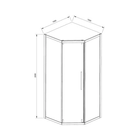 Душевой уголок Vincea Show VSP1-4SH100CL, 1000*1000, хром, стекло прозрачное