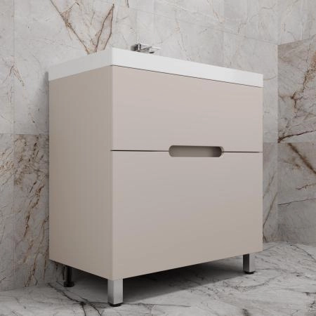 Тумба с раковиной Style Line Матис 80 ЛС-00002437 напольная под ASTI 80 (2 ящика) КРЕМ ЭМАЛЬ