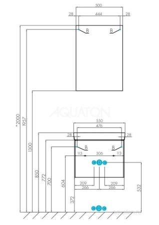 Зеркальный шкаф AQUATON Асти 50 белый 1A263302AX010