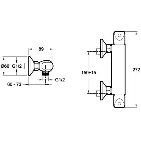 Смеситель Jacob Delafon ROBUST E75771-CP для душа термостат хром