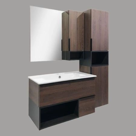 Тумба с раковиной Comforty Франкфурт-90 дуб шокоалдно-коричневый