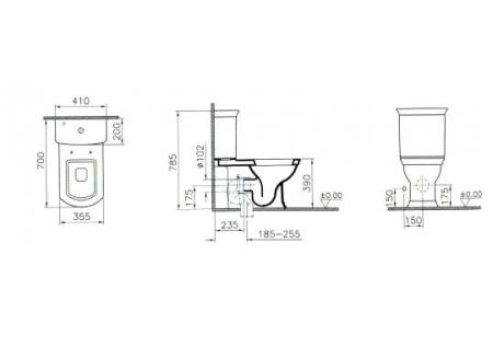 Vitra Serenada 9722B003-7205 унитаз с бачком и сиденье микролифт, функция биде система смыва Гебирит