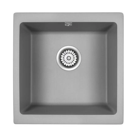 Кухонная мойка Paulmark BRILON PM104546-GRM серый металлик 445х460 кварцевая