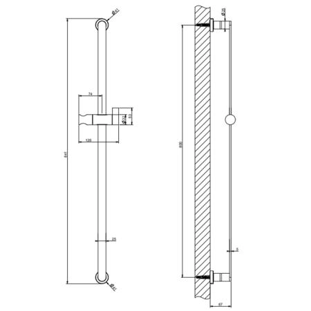Gessi Emporio shower Штанга для душа, цвет: Black XL