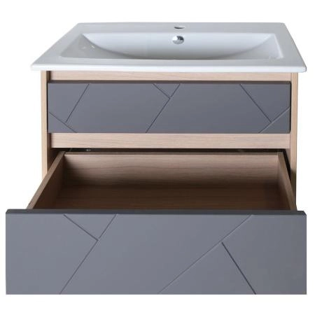 Тумба ASB-Mebel Диана 60 Серый/дуб янтарный подвесная под умывальник Элина 60