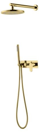 Смеситель встроенный для душа с верхней лейкой Boheme SPECTRE Gold 454-G