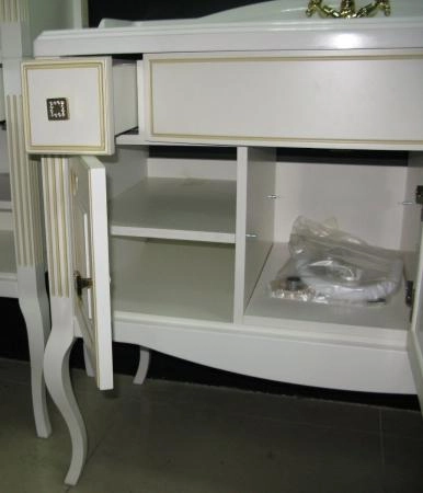 Тумба под раковину Opadiris Лаура 100 1000х930х540 мм цвет белый с бежевой патиной напольная