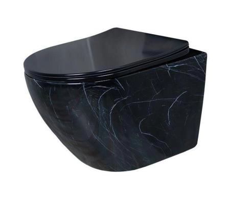 Унитаз Gid Bs2198 49 см подвесной безободковый микролифт камень глянцевый