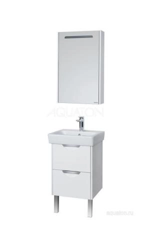 Зеркальный шкаф Aquaton Сильва 50 дуб полярный 1A215502SIW7L