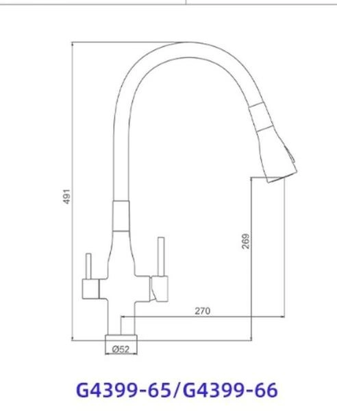 Смеситель Gappo G4399-65 для кухни фильтр д/питьевой воды /сатин