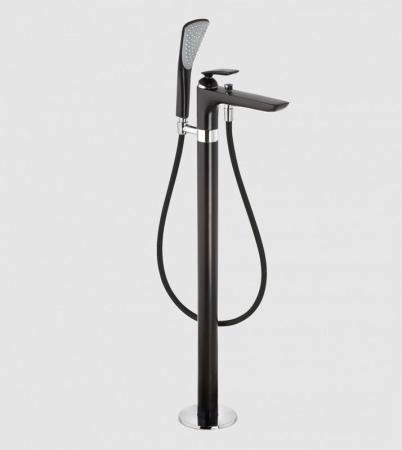 Смеситель KLUDI BALANCE 525908775 для ванны напольный отдельно стоящий, чёрный матовый/хром