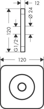 Axor Universal, Настенная панель 12 x 12, цвет: хром