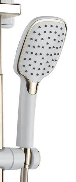 Душевая система AZARIO с поворотным изливом, белый/золото (AZ-801-1)