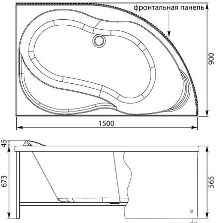 Ванна Aquanet Graciosa 150x90 без гидромассажа правая