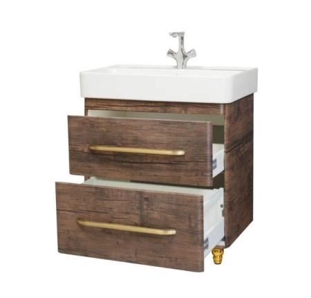 Тумба под раковину Bellezza Олимпия 60 напольная с 2 ящ. орех