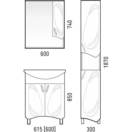 Тумба под раковину Corozo Кентис 60 NEW