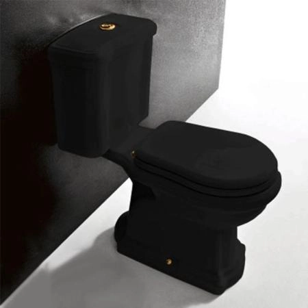 Kerasan Retro Унитаз 72х38.5см., моноблок, слив в стену, цвет: черный/золото