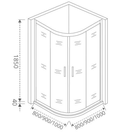 Душевой угол GOOD DOOR Latte R-100-G-WE 100x100 см