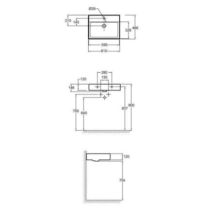 Раковина мебельная Jacob Delafon Vivienne EXBH112-00 60 см