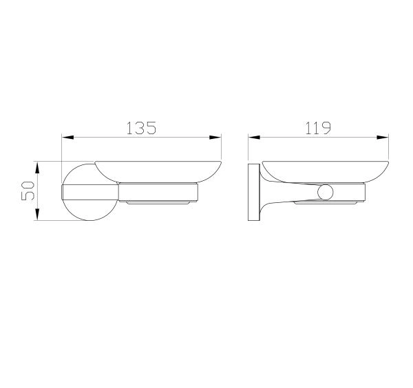Мыльница с держателем WONZON & WOGHAN SIMPLE, Темный графит (WW-6522-BGM)