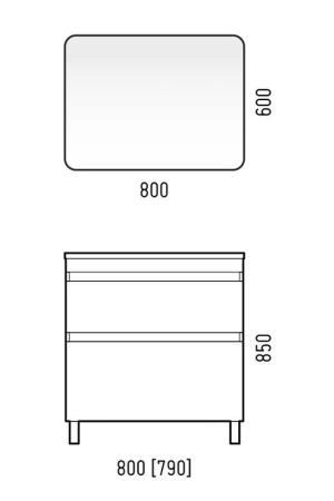 Тумба под раковину Corozo Алабама 80 Z2, белая напольная, Adel 80