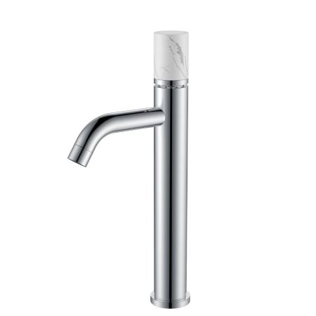 Смеситель STICK Boheme для умыв. выс. CHROME MRAMOR WHITE_Комплект 122-CR-MR-W