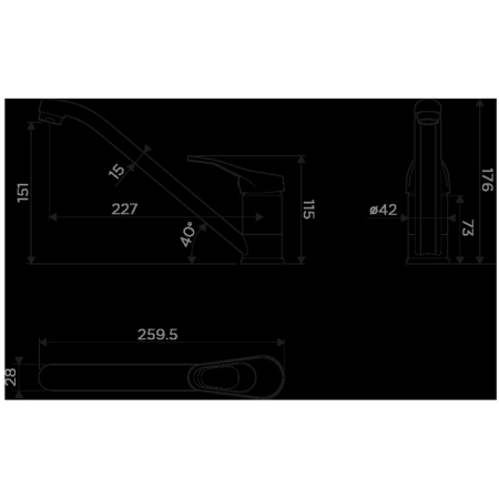 Смеситель Omoikiri Kado-GR 4994172 leningrad grey