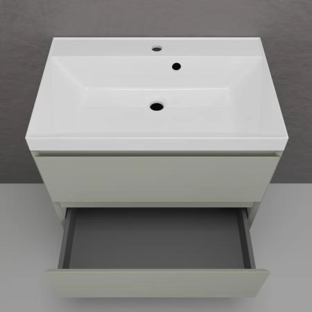 Тумба подвесная Style Line Манхэттен 70 ЭМАЛЬ под ASTI 70 2 ящика PLUS олива