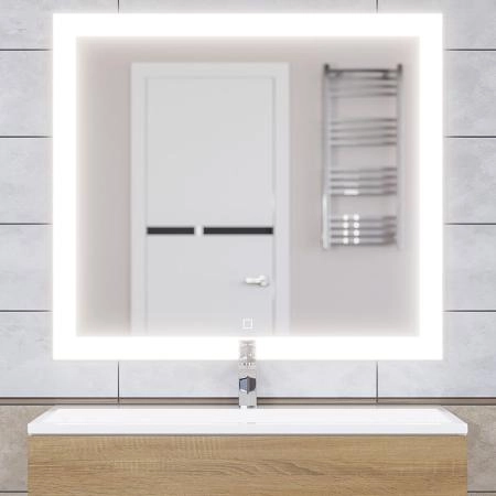 Зеркало для ванной с подсветкой Uperwood Barsa 90х80 см, сенсорный выключатель, антизапотевание