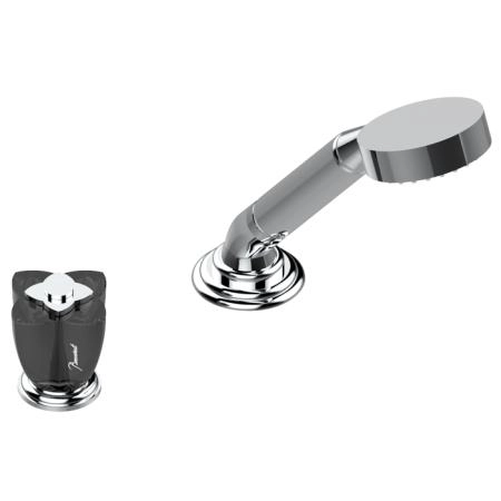 THG Petale de Cristal noir Ручной душ на борт ванны, 2 отв., цвет: хром/черный хрусталь