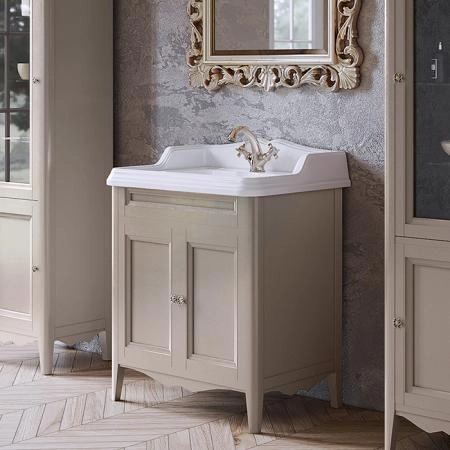 TW Veronica, База с раковиной Simas AR834bi*1 73*54см с 1отв. под смеситель , 2 расп. дверки, доводч. Blum, ручки: Riflesso бронза, цвет: tortora