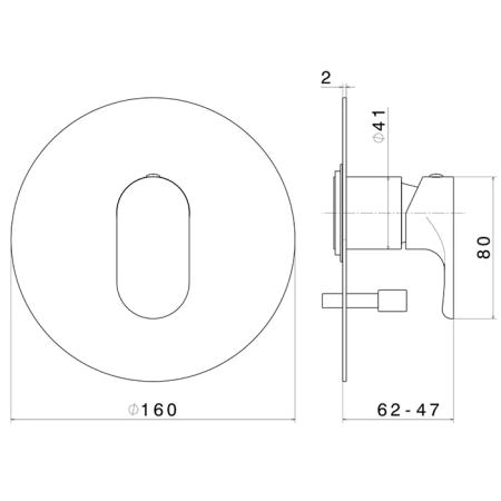 Встроенный смеситель Kerama Marazzi OLE ОЛЕ 69470EKM.21.018 для душа с переключателем на два потока, хром глянец