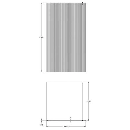 Душевая перегородка Kerama Marazzi CRISTALLO КРИСТАЛЛО CT.120.WI.CR с рифленым стеклом, 120х210, хром