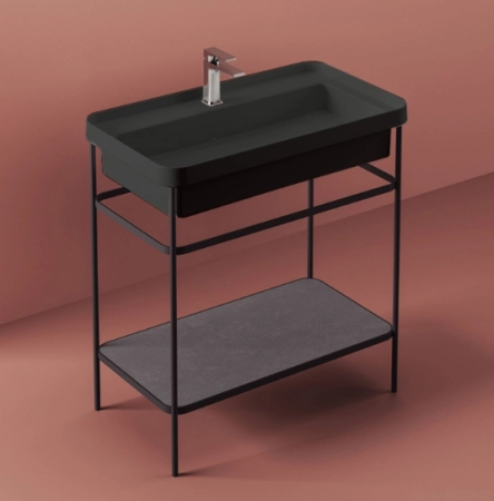 Artceram Fuori Scala консоль 400x770хh830 мм, металлическая для прямоугольной раковины, цвет Nero Matt