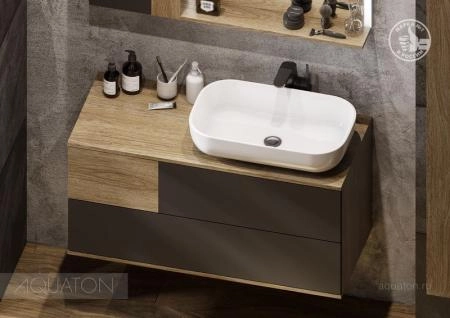 Тумба под раковину AQUATON Терра 105 дуб кантри, антрацит 1A246901TEKA0