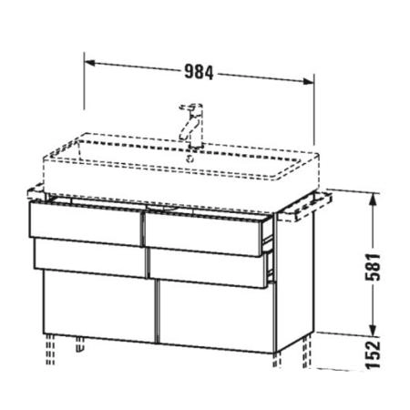 Duravit Vero Air Тумба напольная 98.4x43.1х58.4см., с раковиной, цвет: Oak Cashmere