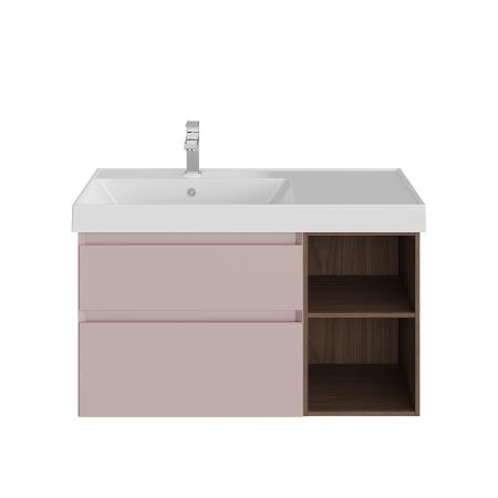 Тумба Kerama Marazzi CUBO КУБО CUB.90.2Lh\MAL.N левая подвесная с ящиками 90, мальва матовая-древесная