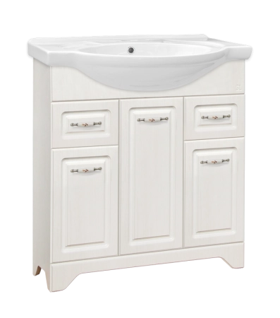 Тумба под раковину Style Line Elfante Олеандр-2 75 (2ящ.) напольная с дверками, рельеф пастель