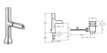 Смеситель для биде Jacob Delafon Toobi E8961