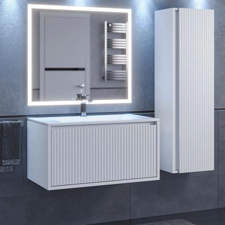 Тумба под раковину для ванной Uperwood Next Premium подвесная, 100 см, белая, 1 ящик