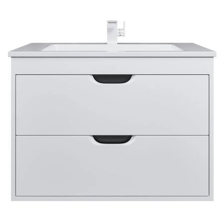 Тумба под раковину для ванной Uperwood Modul 80 см, подвесная, матовая, белая/графит