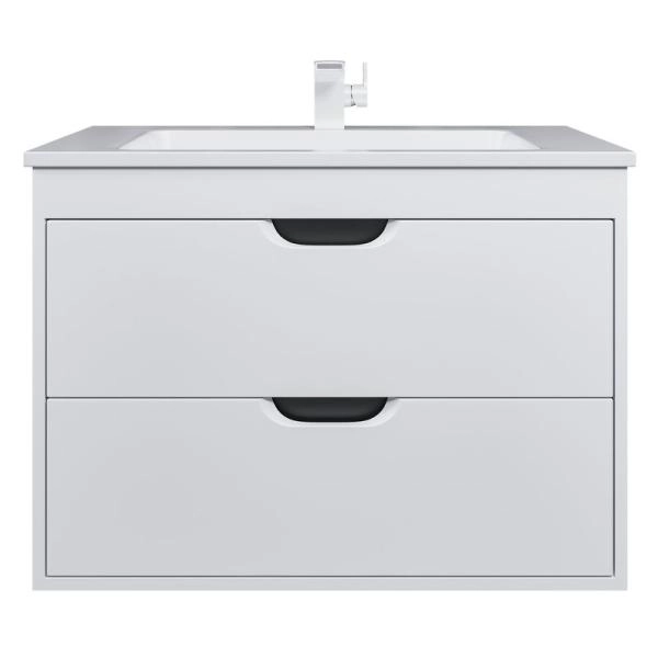 Тумба под раковину для ванной Uperwood Modul 80 см, подвесная, матовая, белая/графит