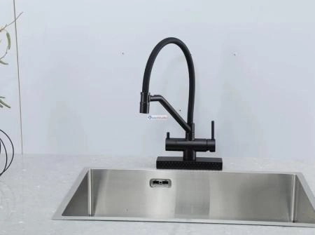 Смеситель для кухни Gappo G4098-6 с водопадом черный матовый