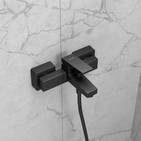 Смеситель VitrA Minimax Square  A4352036EXP настенный однорычажный матовый черный латунь